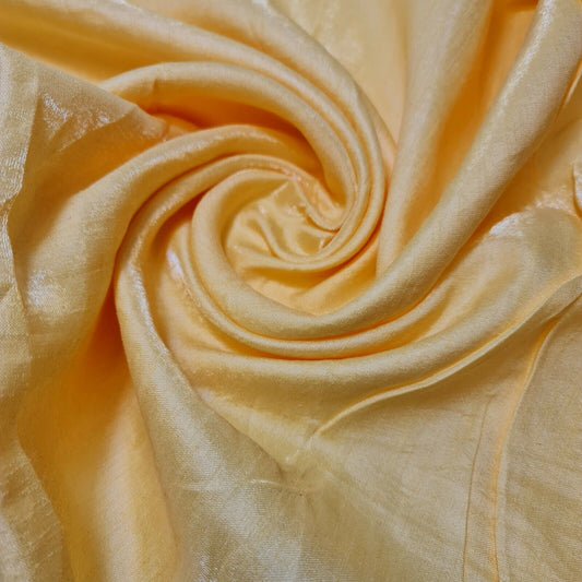 Canary Yellow 100% Polyester Plain Faux Dupion Raw Silk Satin Finish Dressmaking Fabric 44" By Meter