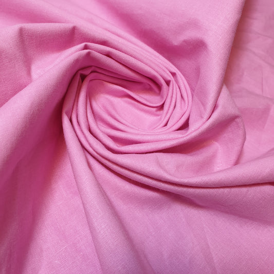 Candy Pink Plain 100% Cotton Fabric for Craft Dressmaking Lining Quilting Material By The Meter