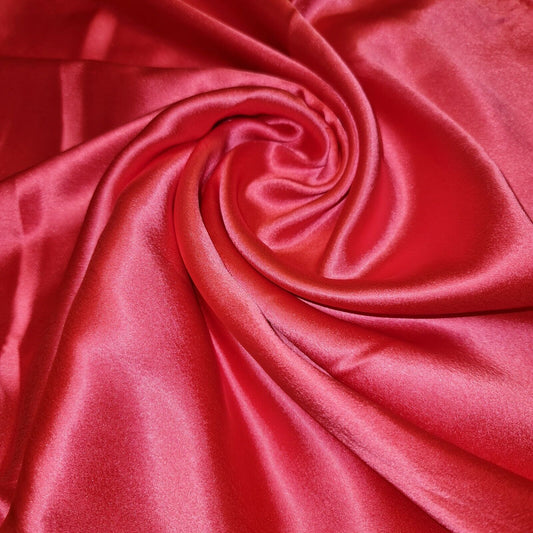 Candy Pink Satin Glossy Charmeuse Silky Material Bridal Dress Craft Wedding Event Decor Polyester Fabric 44" Wide ( 23 Meter Roll )