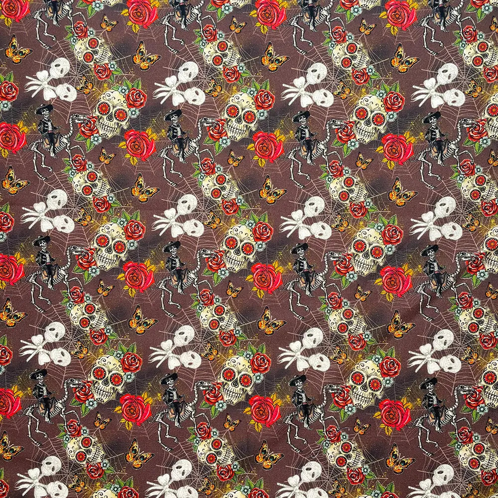 Spooky Digital Printed 100% Cotton Fabric | Halloween & Gothic Designs 150gsm 55" (140cm) Wide – Sold by the Meter