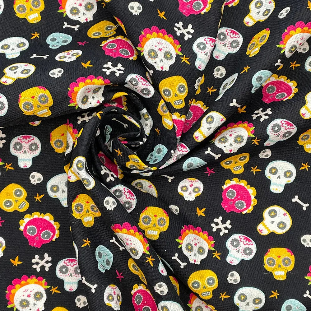 Spooky Digital Printed 100% Cotton Fabric | Halloween & Gothic Designs 150gsm 55" (140cm) Wide â€“ Sold by the Meter