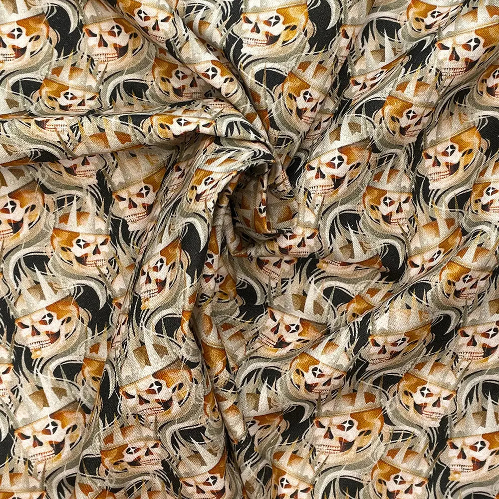 Spooky Digital Printed 100% Cotton Fabric | Halloween & Gothic Designs 150gsm 55" (140cm) Wide â€“ Sold by the Meter