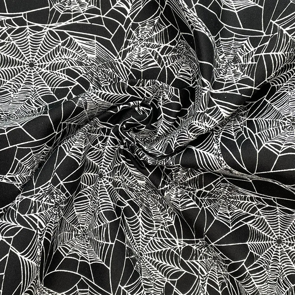 Spooky Digital Printed 100% Cotton Fabric | Halloween & Gothic Designs 150gsm 55" (140cm) Wide – Sold by the Meter