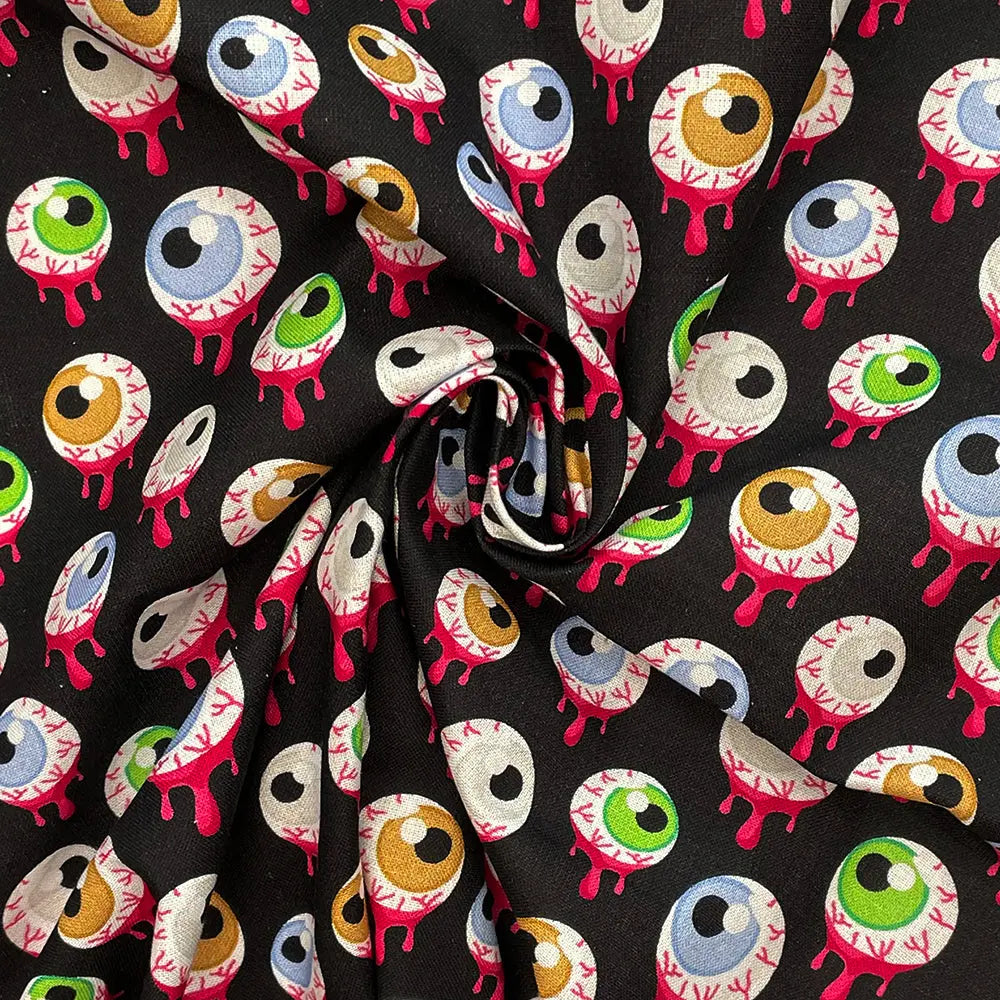 Spooky Digital Printed 100% Cotton Fabric | Halloween & Gothic Designs 150gsm 55" (140cm) Wide â€“ Sold by the Meter