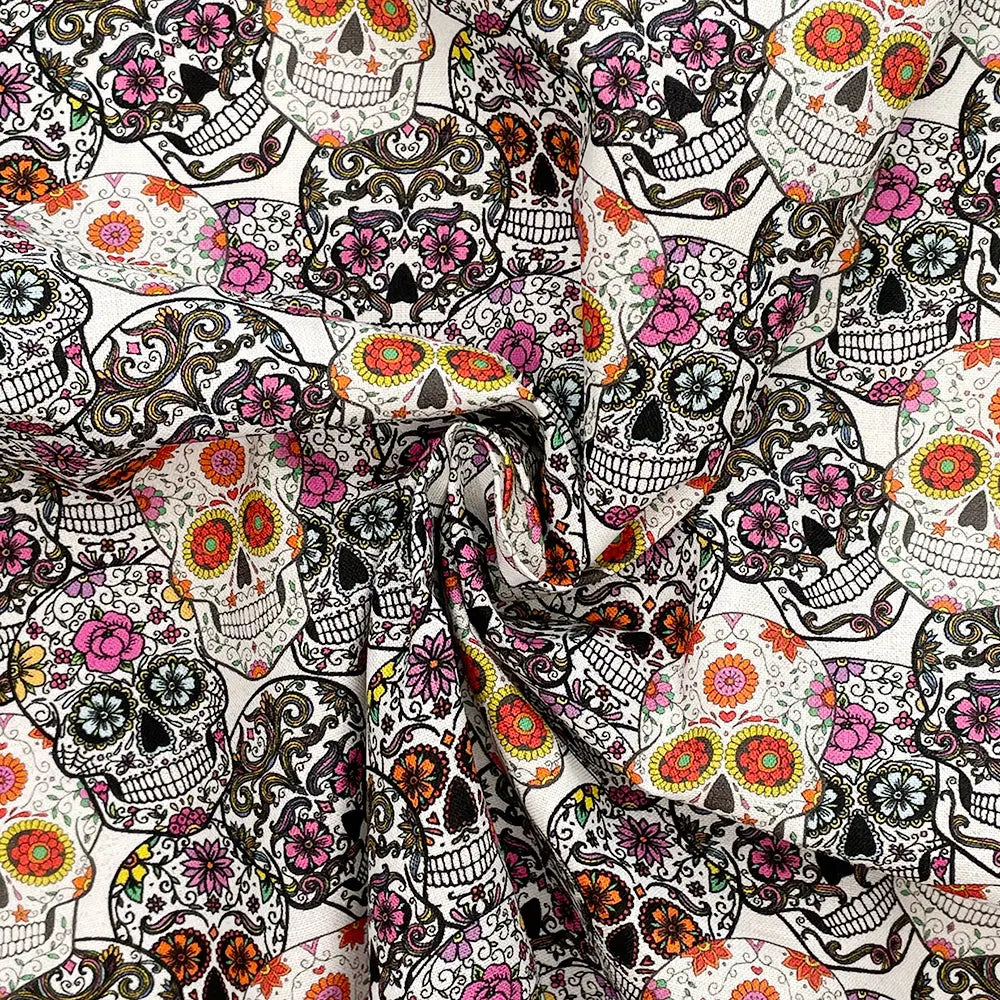 Spooky Digital Printed 100% Cotton Fabric | Halloween & Gothic Designs 150gsm 55" (140cm) Wide – Sold by the Meter