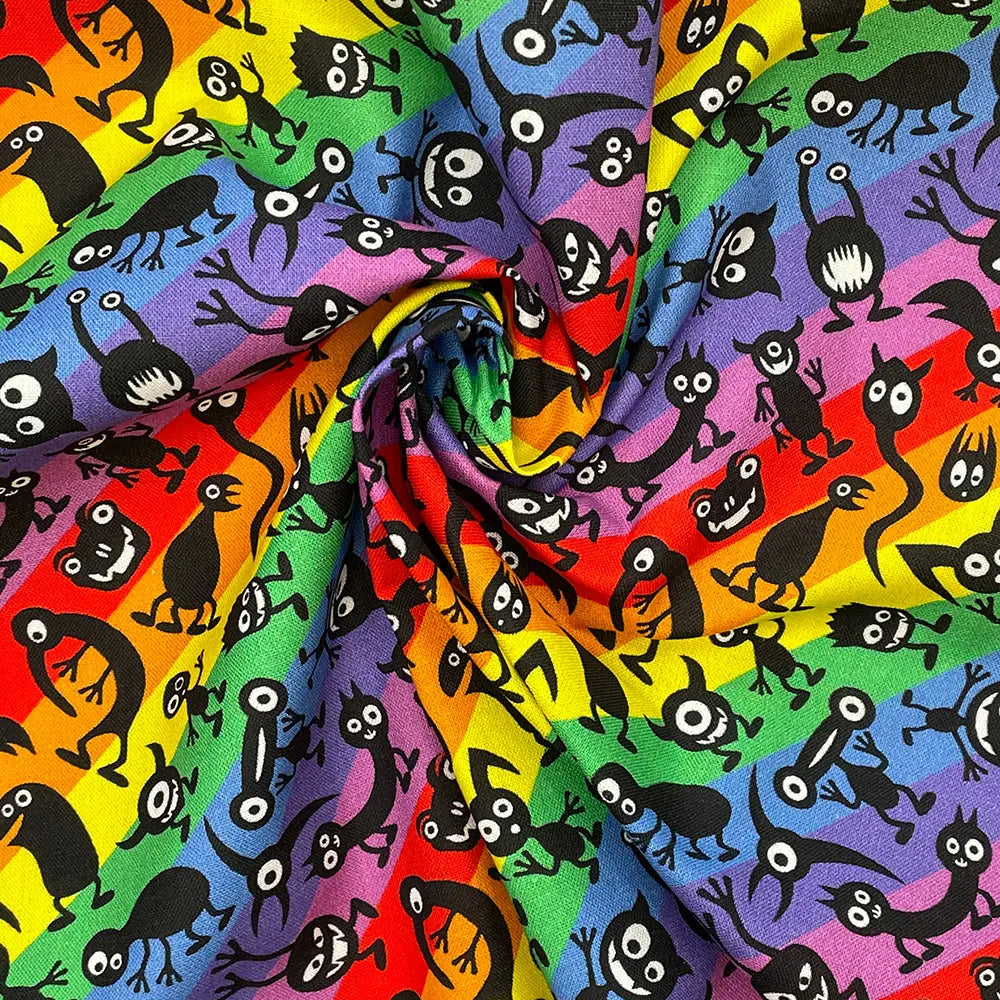 Spooky Digital Printed 100% Cotton Fabric | Halloween & Gothic Designs 150gsm 55" (140cm) Wide â€“ Sold by the Meter