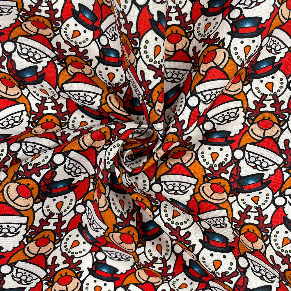 Christmas Digital Printed 100% Cotton Fabric | Festive Holiday Designs 150gsm 55" (140cm) Wide â€“ Sold by the Meter