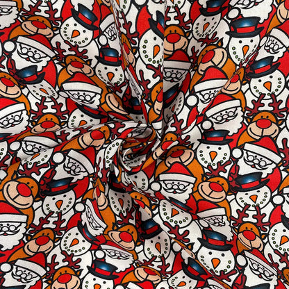 Christmas Digital Printed 100% Cotton Fabric | Festive Holiday Designs 150gsm 55" (140cm) Wide â€“ Sold by the Meter