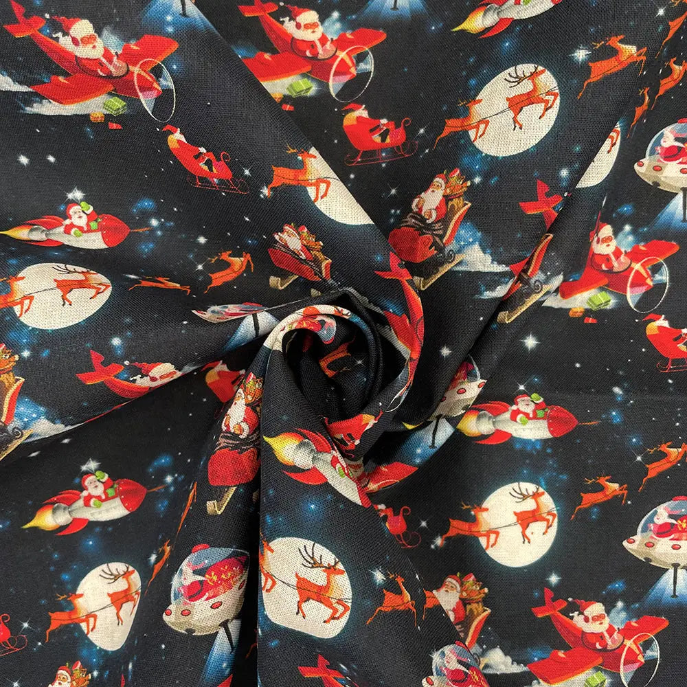 Christmas Digital Printed 100% Cotton Fabric | Festive Holiday Designs 150gsm 55" (140cm) Wide â€“ Sold by the Meter