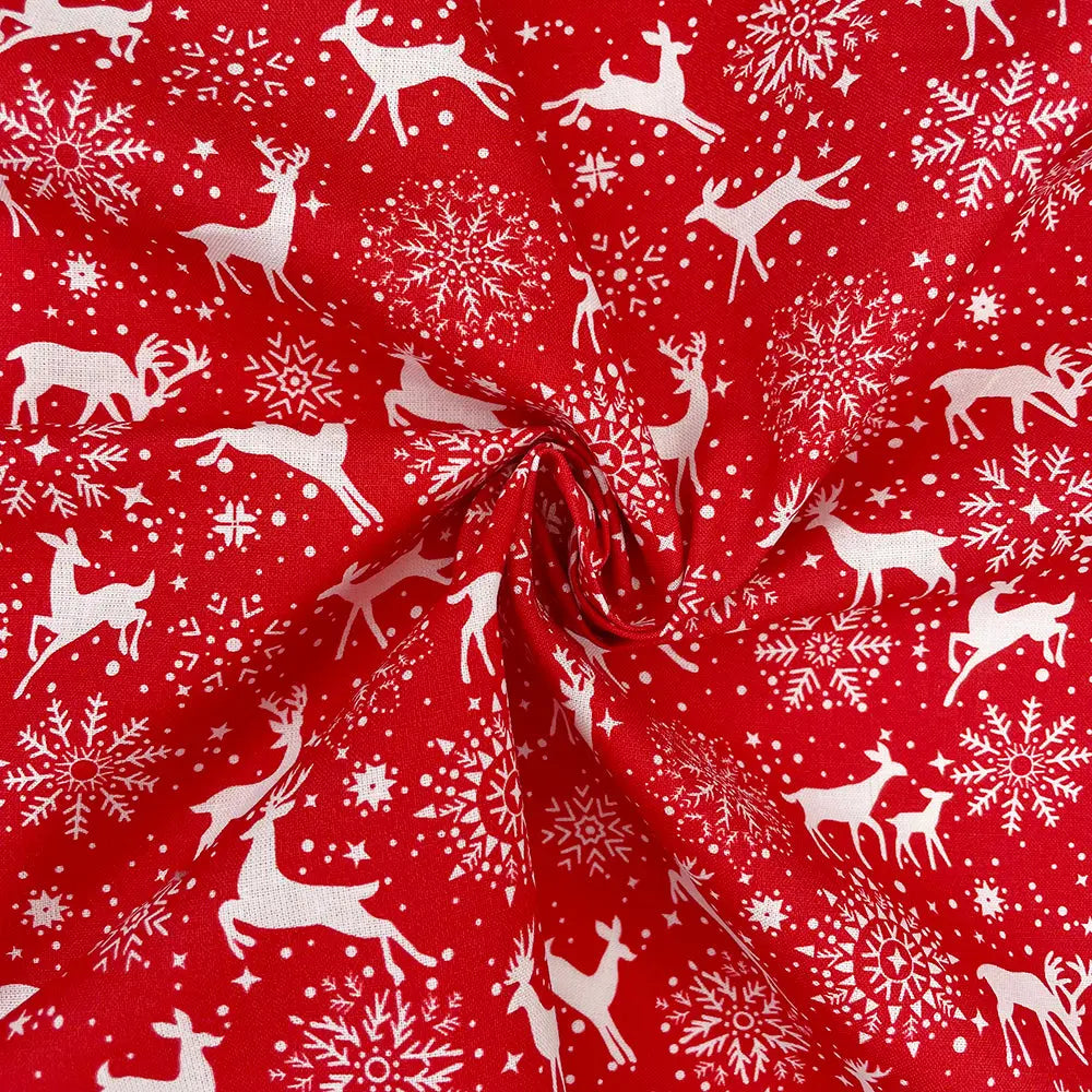 Christmas Digital Printed 100% Cotton Fabric | Festive Holiday Designs 150gsm 55" (140cm) Wide â€“ Sold by the Meter