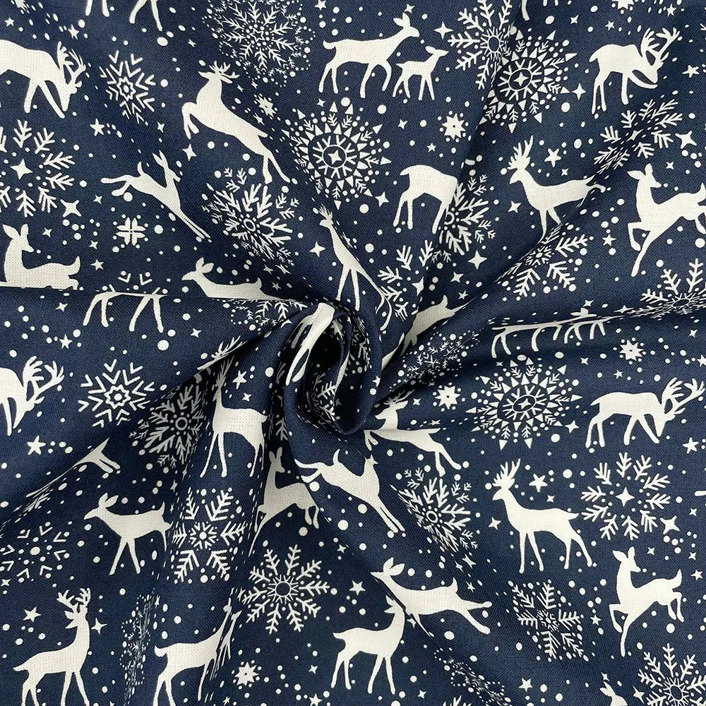 Christmas Digital Printed 100% Cotton Fabric | Festive Holiday Designs 150gsm 55" (140cm) Wide – Sold by the Meter