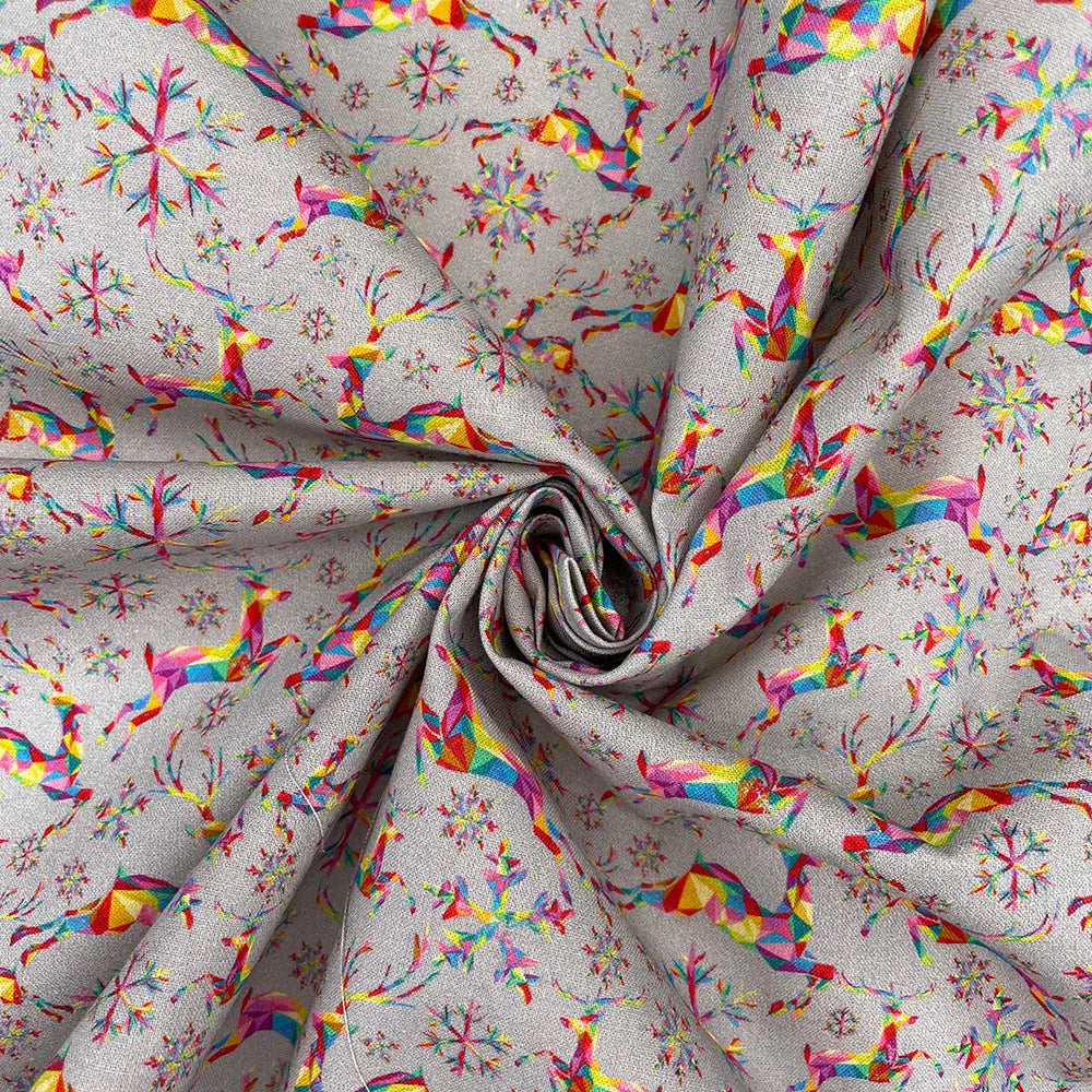 Christmas Digital Printed 100% Cotton Fabric | Festive Holiday Designs 150gsm 55" (140cm) Wide â€“ Sold by the Meter