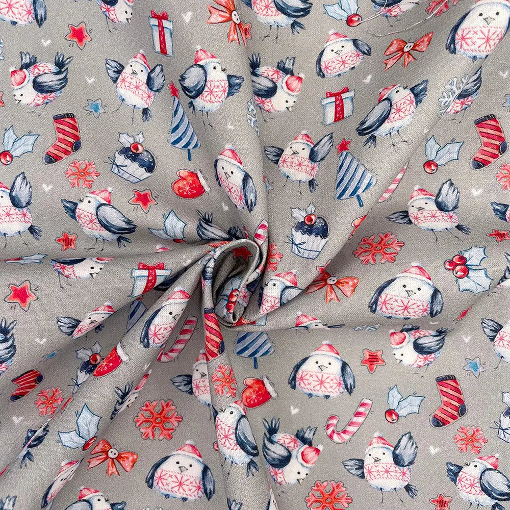 Christmas Digital Printed 100% Cotton Fabric | Festive Holiday Designs 150gsm 55" (140cm) Wide â€“ Sold by the Meter