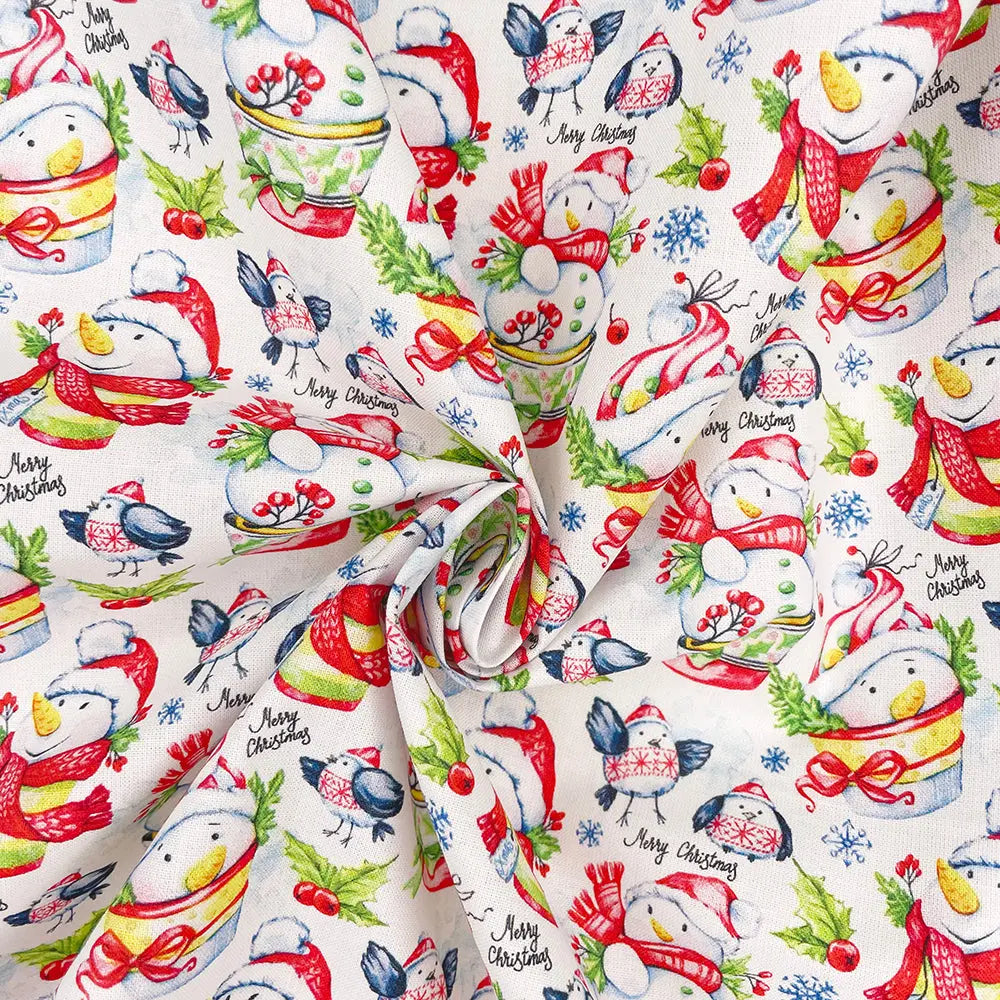 Christmas Digital Printed 100% Cotton Fabric | Festive Holiday Designs 150gsm 55" (140cm) Wide â€“ Sold by the Meter