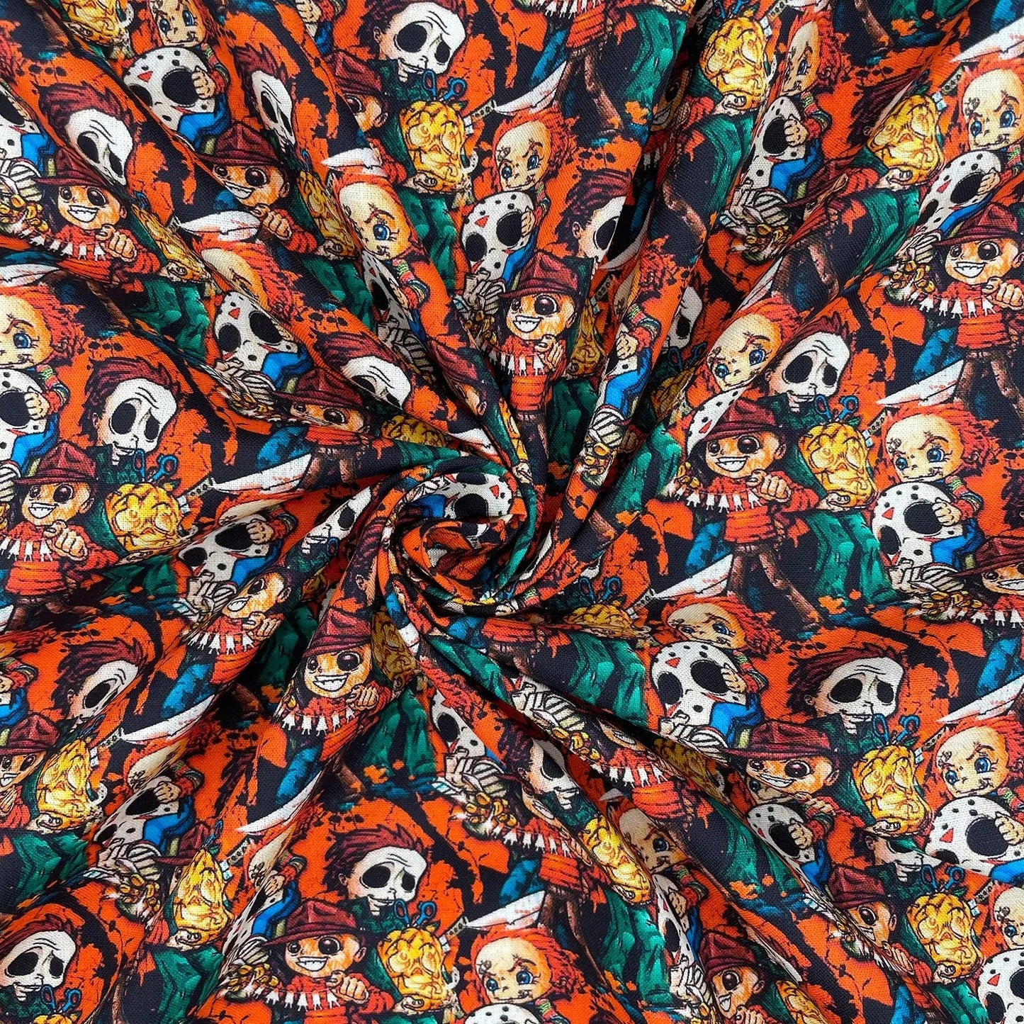 Spooky Digital Printed 100% Cotton Fabric | Halloween & Gothic Designs 150gsm 55" (140cm) Wide â€“ Sold by the Meter