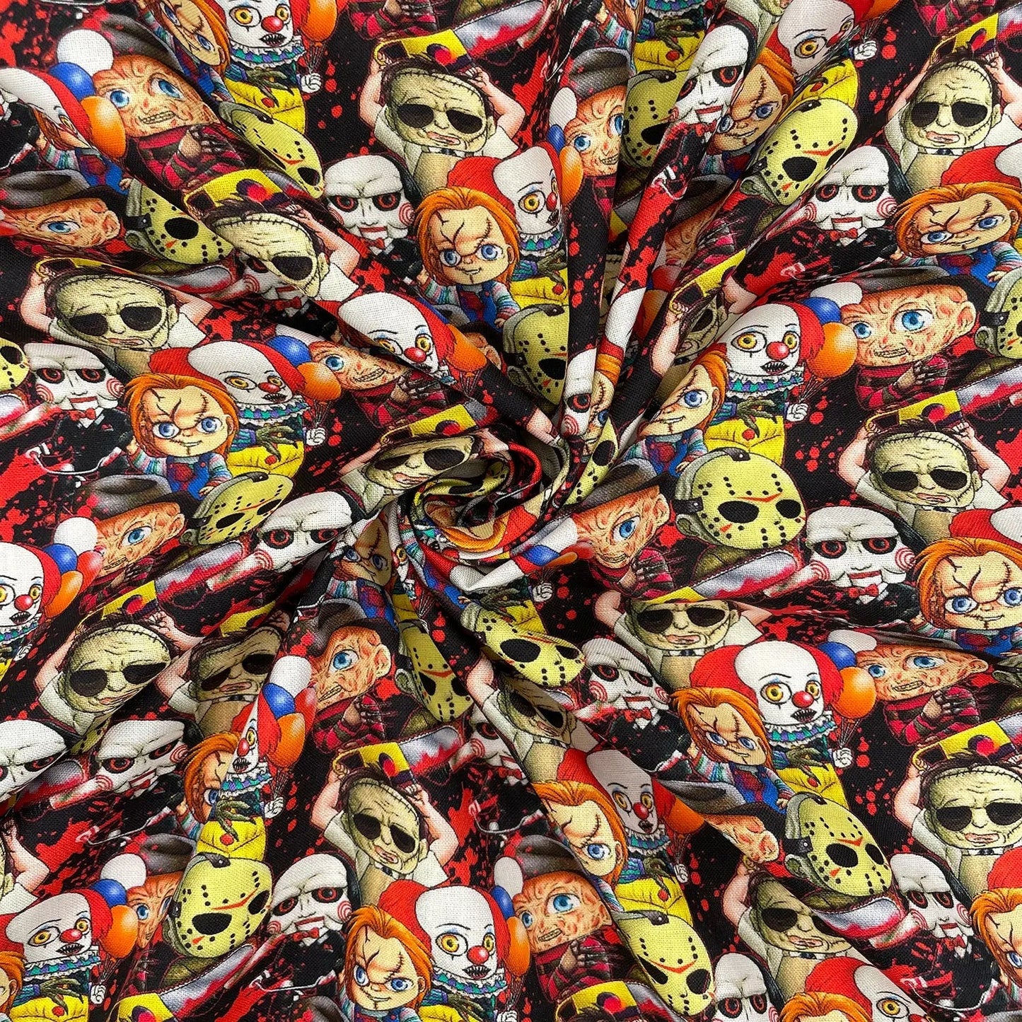 Spooky Digital Printed 100% Cotton Fabric | Halloween & Gothic Designs 150gsm 55" (140cm) Wide â€“ Sold by the Meter