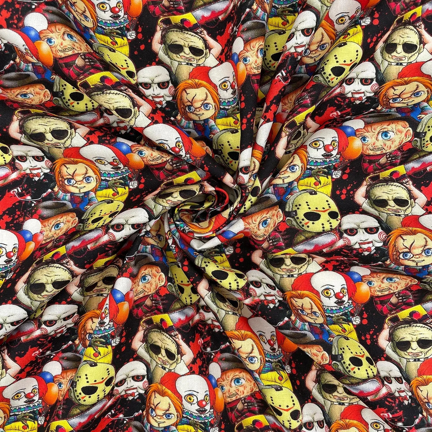 Spooky Digital Printed 100% Cotton Fabric | Halloween & Gothic Designs 150gsm 55" (140cm) Wide â€“ Sold by the Meter