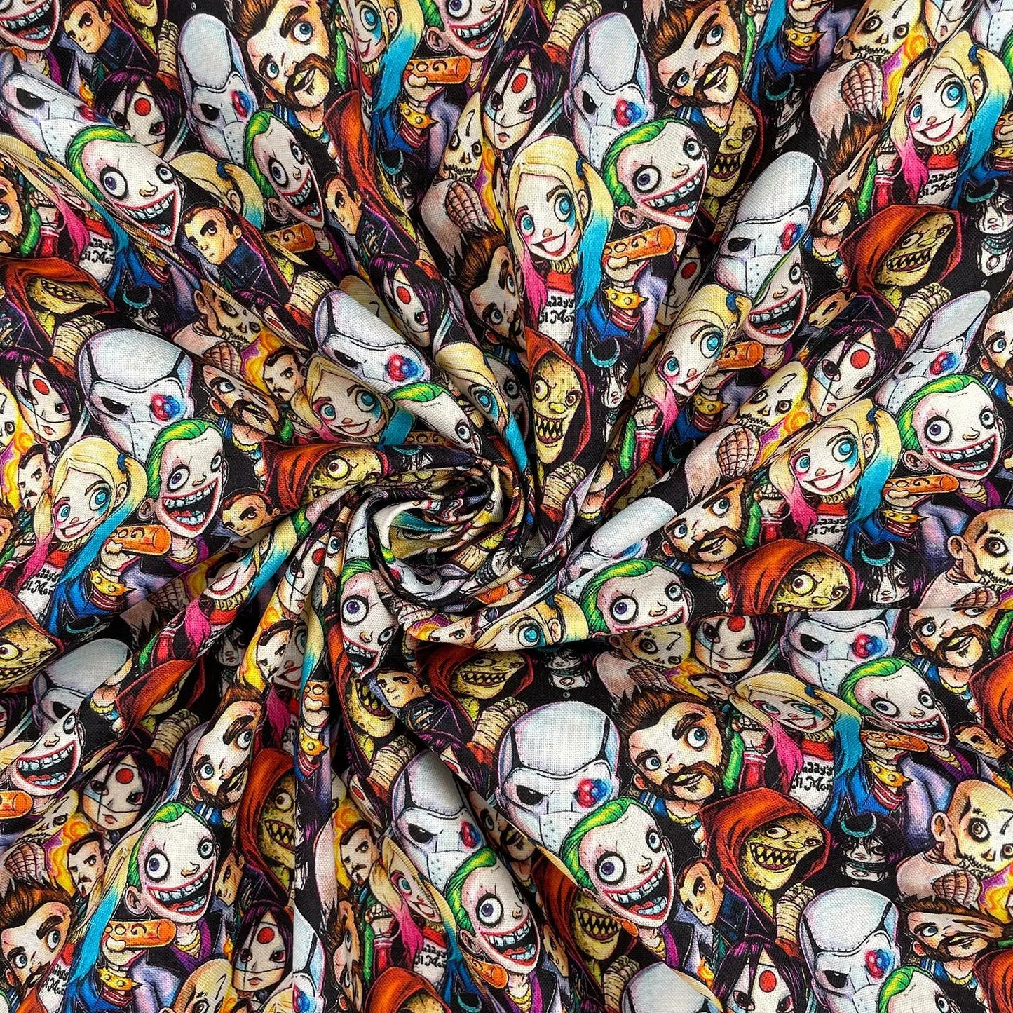 Spooky Digital Printed 100% Cotton Fabric | Halloween & Gothic Designs 150gsm 55" (140cm) Wide â€“ Sold by the Meter