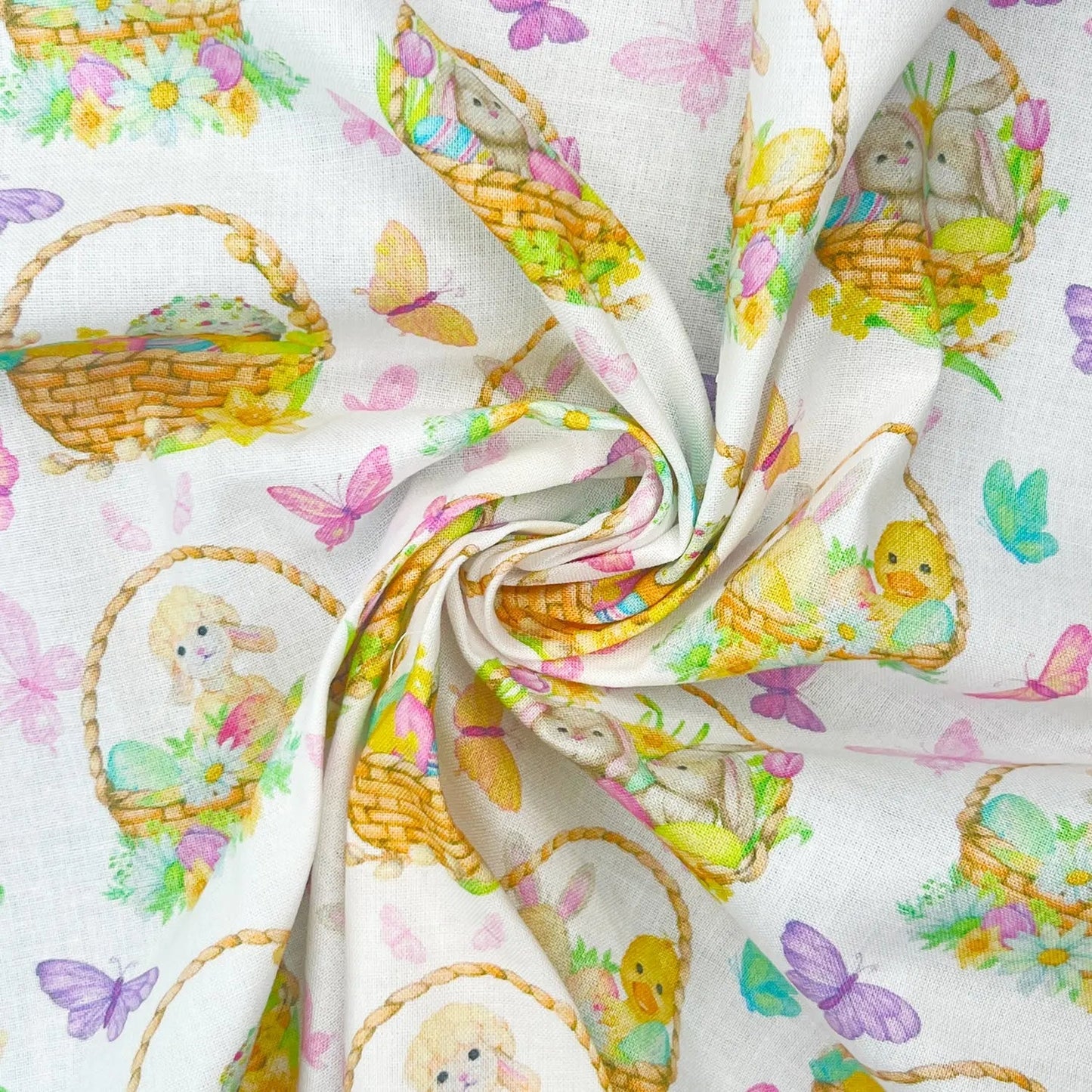 Easter Digital Printed 100% Cotton Fabric | Spring & Easter Designs 150gsm 55" (140cm) Wide – Sold by the Meter