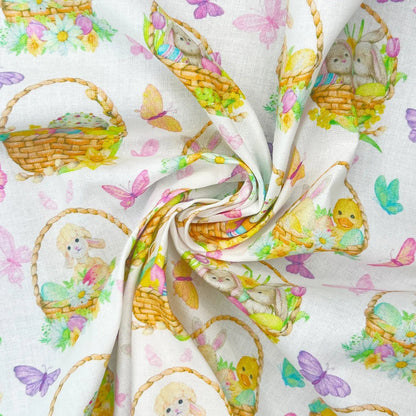 Easter Digital Printed 100% Cotton Fabric | Spring & Easter Designs 150gsm 55" (140cm) Wide – Sold by the Meter