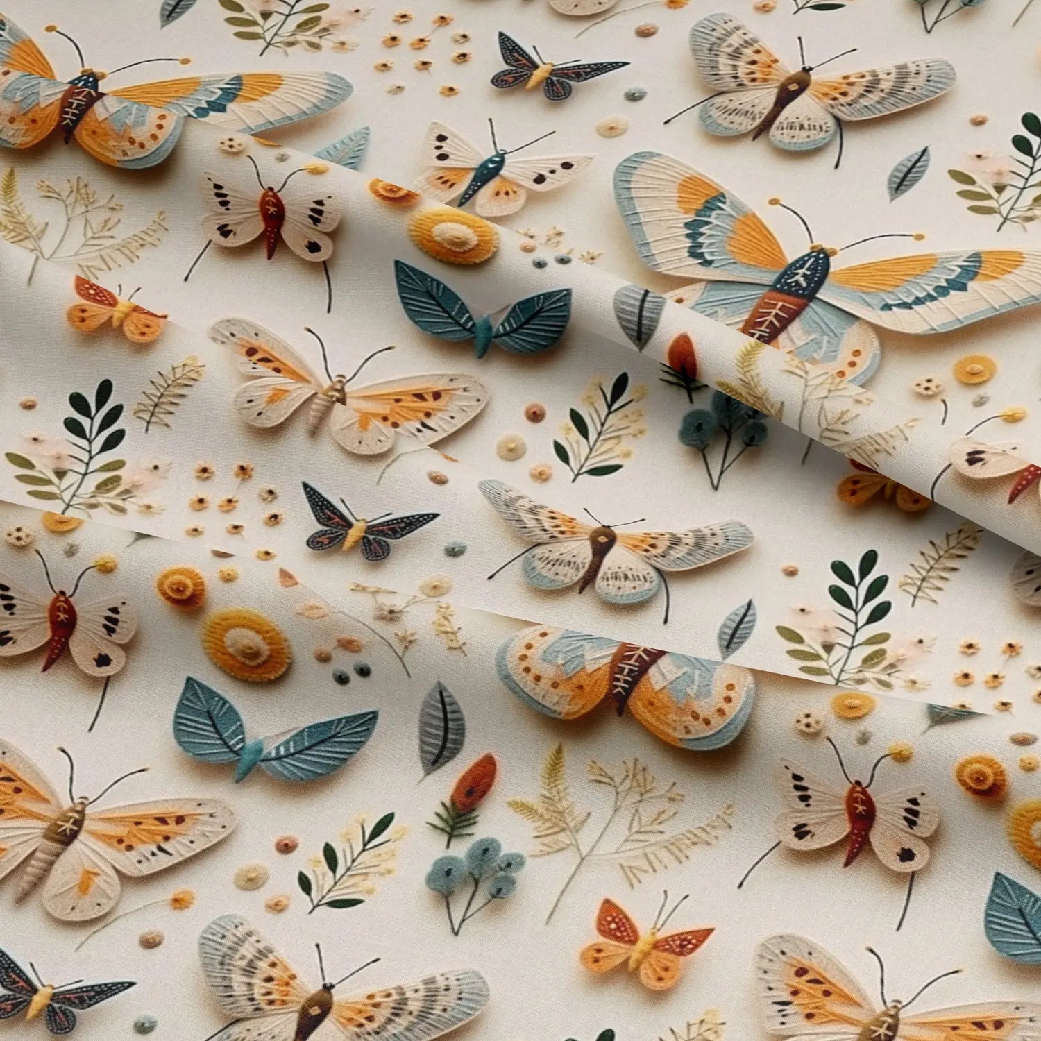 100% Cotton 3D Embroidered & Textured Print Fabric | Soft Lightweight Dressmaking Cotton 55" (140cm) Wide Craft & Sewing Material â€“ Sold by the Meter