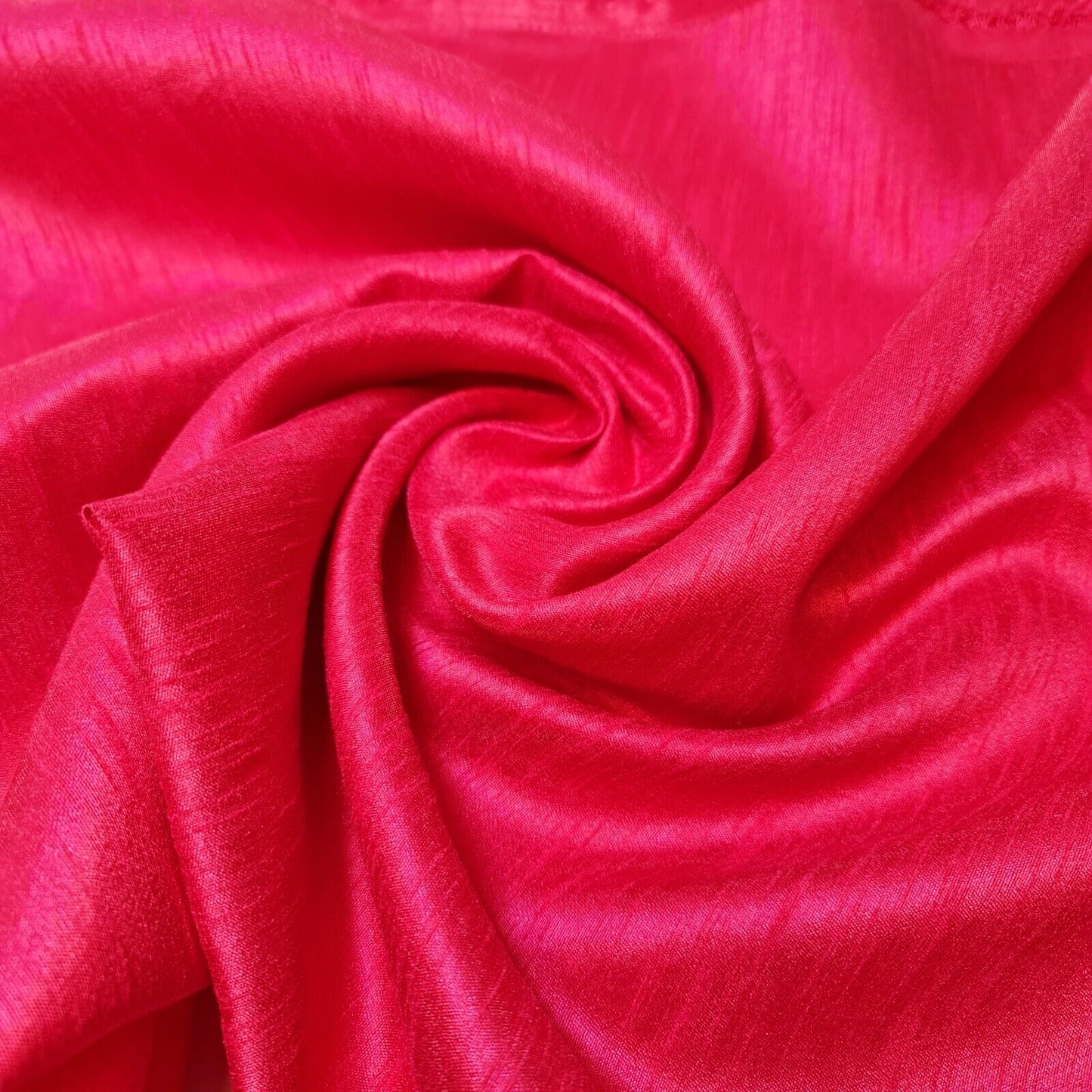 Cerise Plain Poly Faux Dupion Silk Material Shiny Dress Craft Patchwork Fabric 44" (25 Meter Roll)