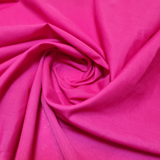 Textile Station Hot Pink (29) 44" breit, hochwertiges Polycotton, unifarben, gefärbter Stoff, Futter, Schneiderei, Drapieren, Dekorationsmaterial