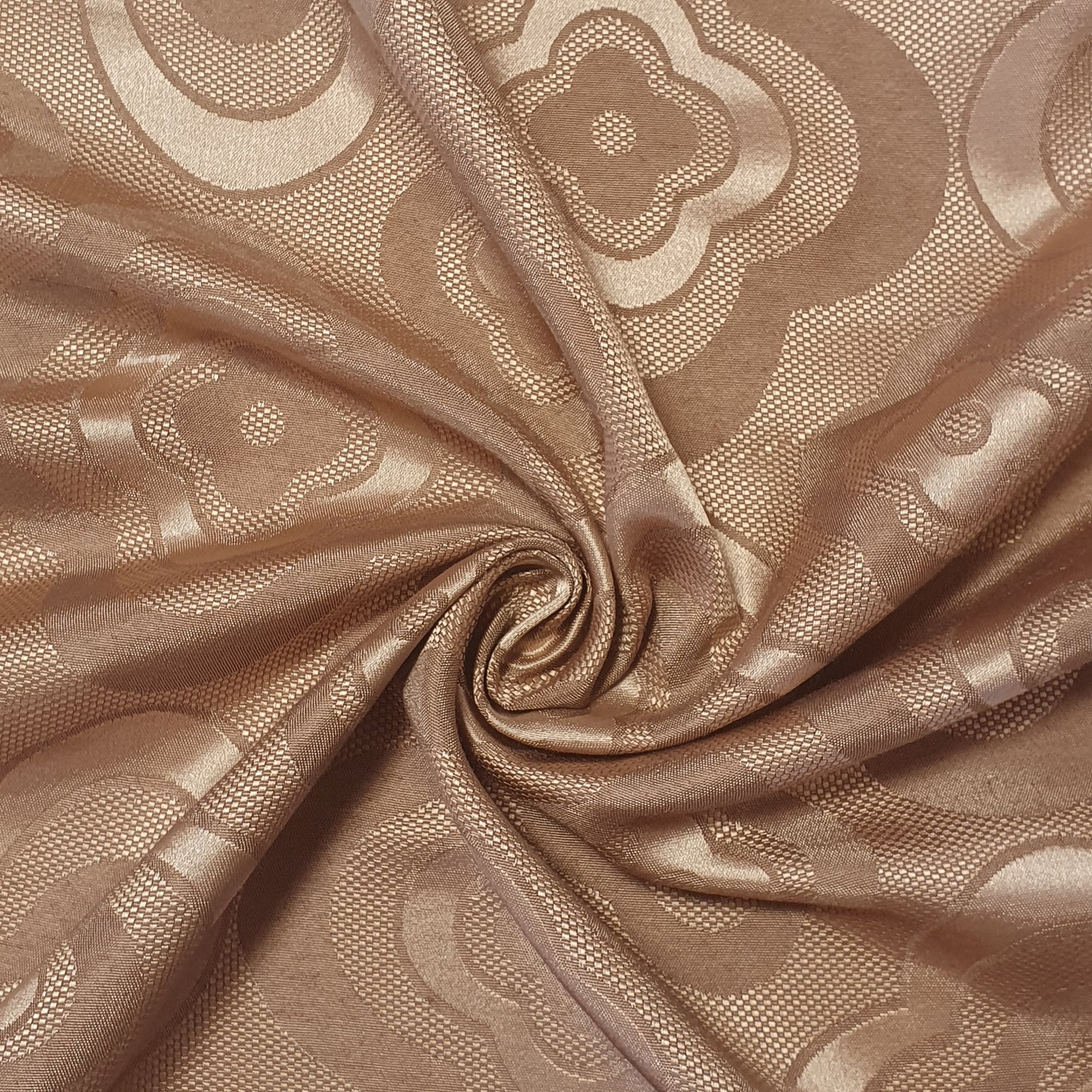 Luxurious Satin Jacquard Floral Upholstery Fabric – 58" for Curtains and Dressmaking (Cinnamon Rose Floral)