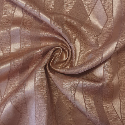Luxuriöser Satin-Jacquard-Polsterstoff mit Blumenmuster – 58" für Vorhänge und Schneiderei (Zimtrose, geometrisch)