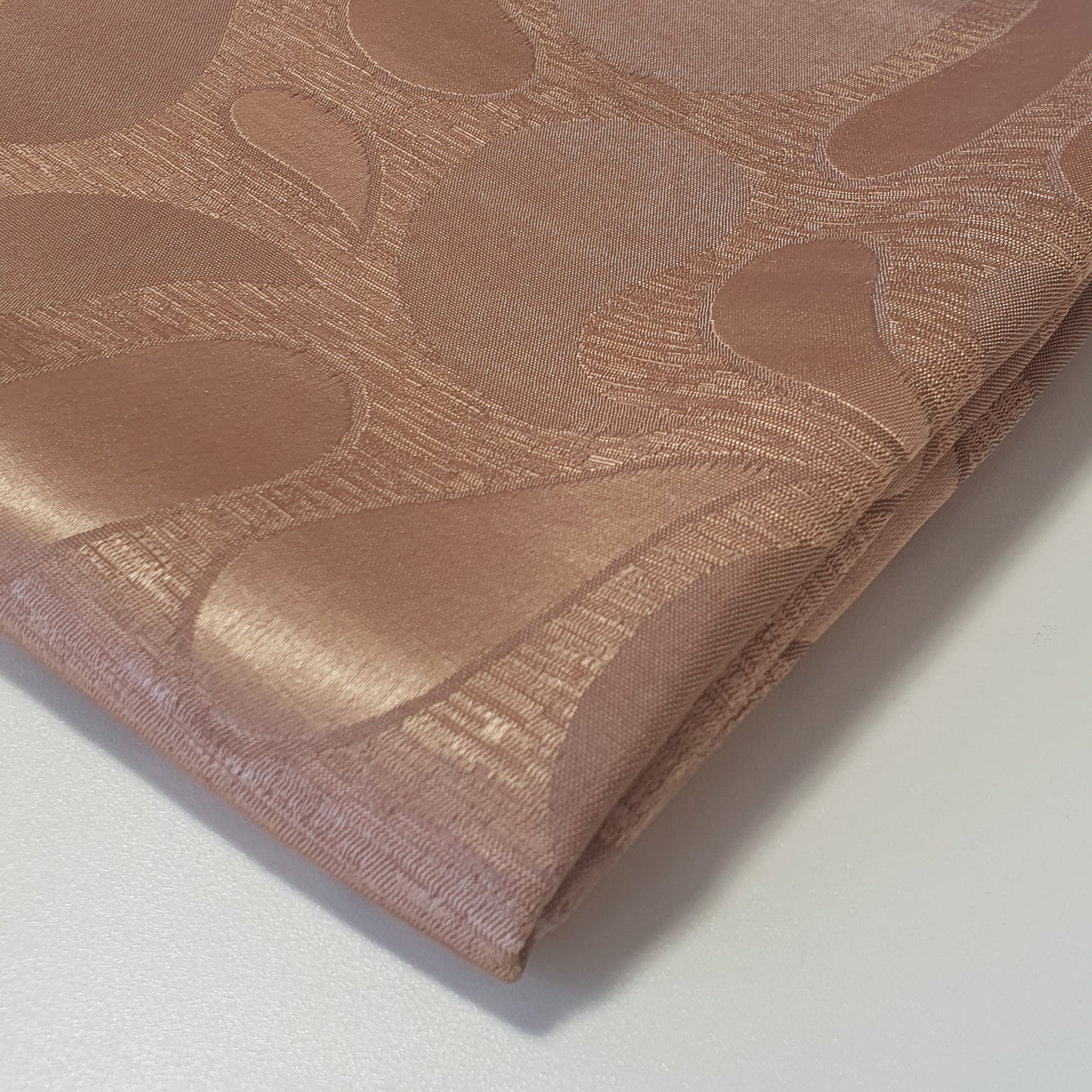 Luxurious Satin Jacquard Floral Upholstery Fabric – 58" for Curtains and Dressmaking (Cinnamon Rose Paisley)