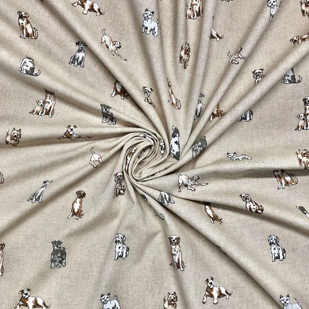 Cotton Rich Linen Look Printed Panama Fabric | Decorative Craft & Home Fabric 55" (140cm) Wide â€“ Sold by the Meter