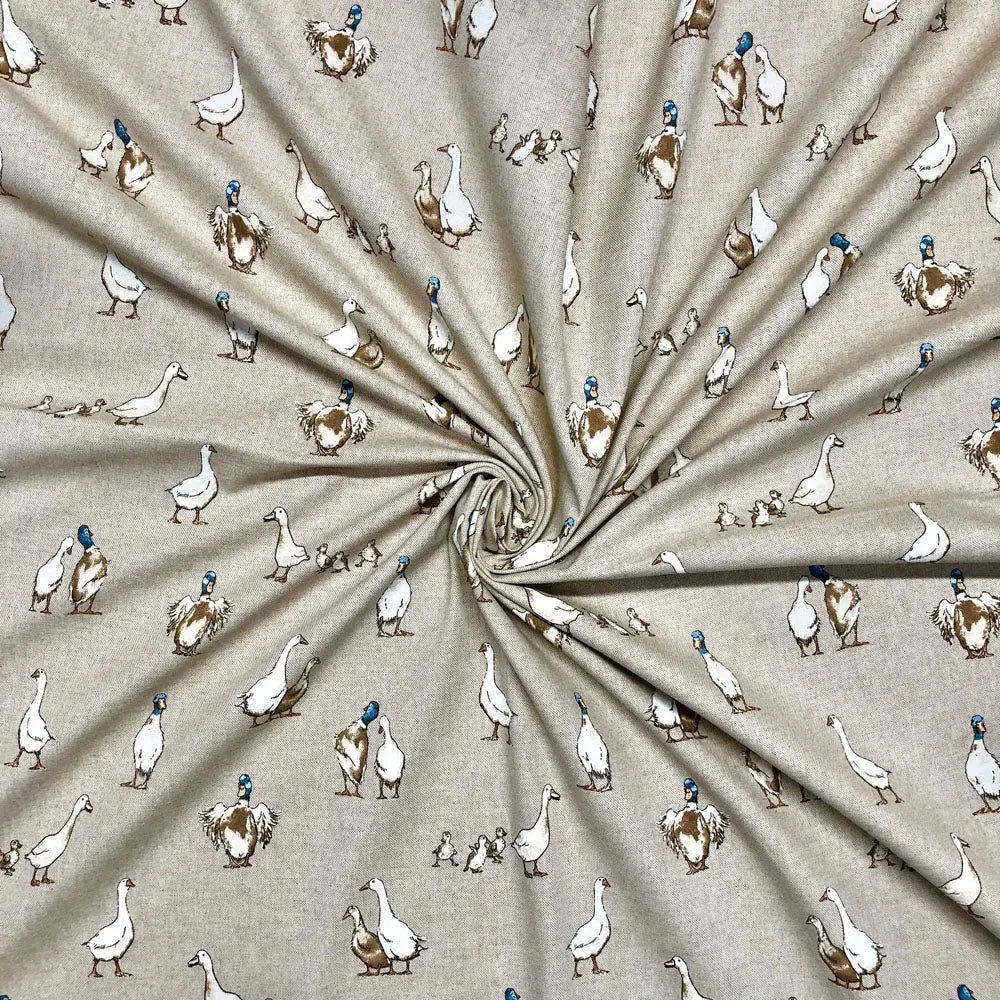 Cotton Rich Linen Look Printed Panama Fabric | Decorative Craft & Home Fabric 55" (140cm) Wide â€“ Sold by the Meter