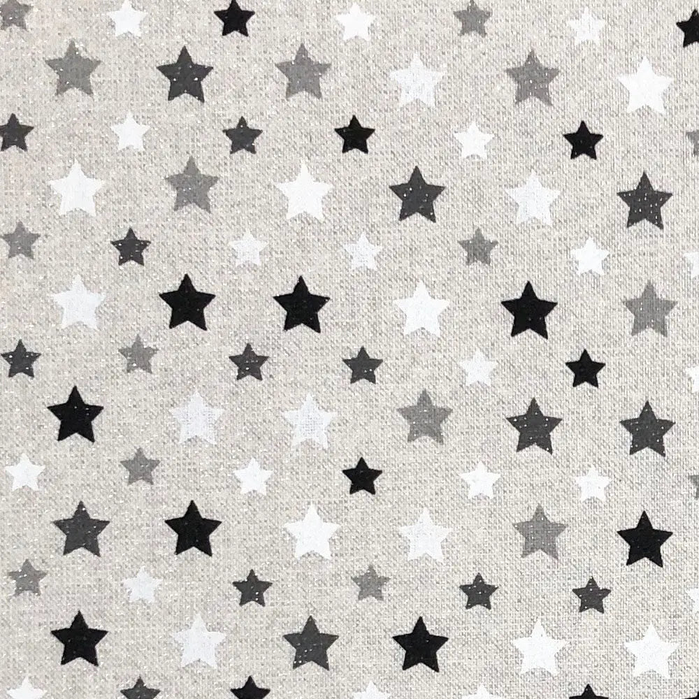 Cotton Rich Sparkle Linen Look Printed Panama Fabric | Lurex Craft & Home DÃ©cor Fabric 55" (140cm) Wide â€“ Sold by the Meter