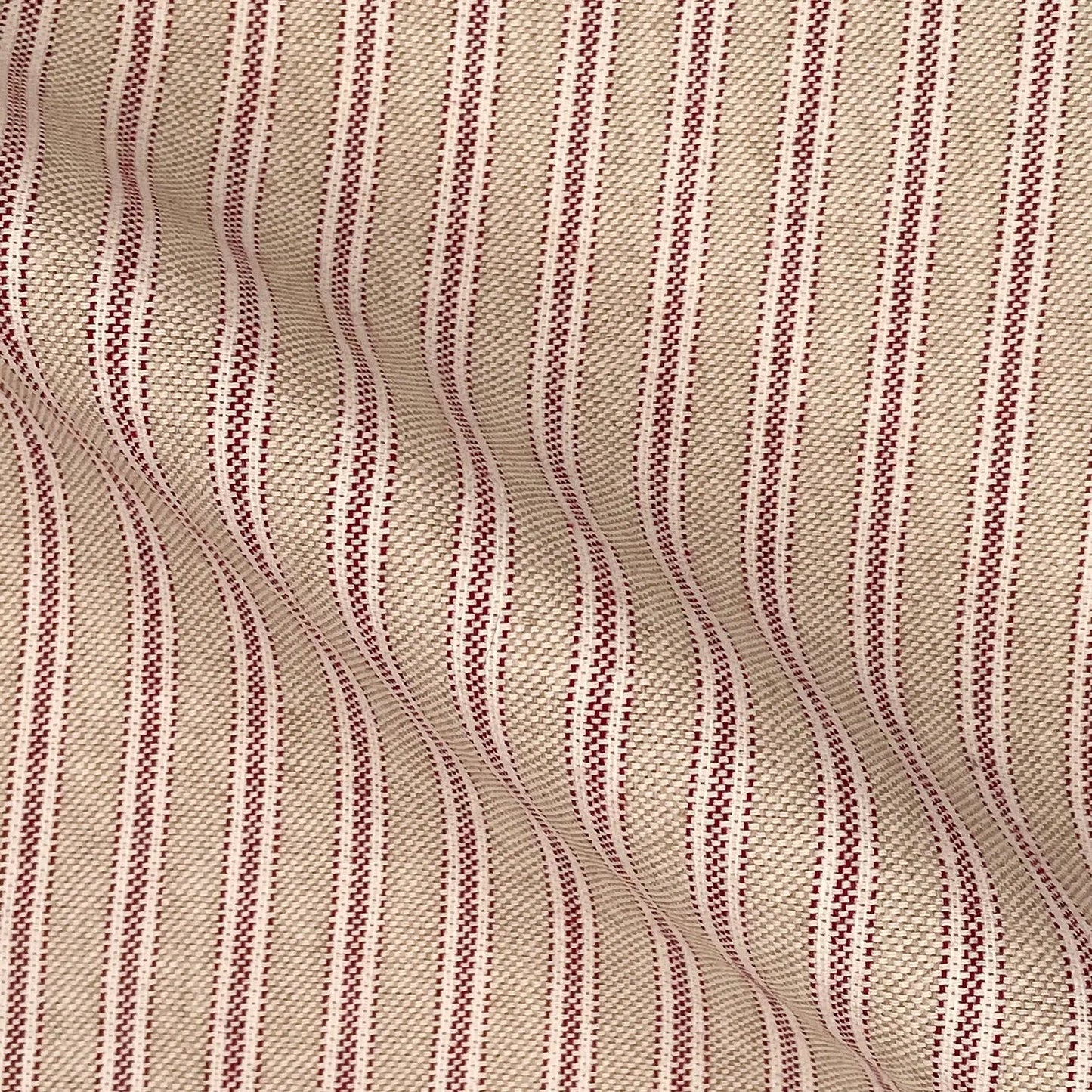 280cm Wide Cotton Rich Linen Ticking Stripe Fabric | Extra Wide Upholstery & Craft Fabric 110" (280cm) – Sold by the Meter