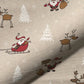 Christmas Linen Look Printed Panama Fabric | Cotton Rich 55" (140cm) Wide 205gsm Craft & Home Décor Material – Sold by the Meter