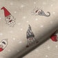 Christmas Linen Look Printed Panama Fabric | Cotton Rich 55" (140cm) Wide 205gsm Craft & Home Décor Material – Sold by the Meter
