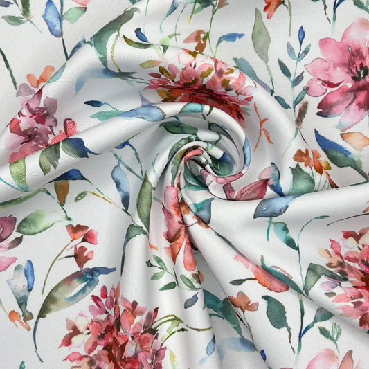Floral Water Repellent Outdoor Fabric | 59" (150cm) Wide 270gsm UV Resistant PU Coated – Sold by the Meter