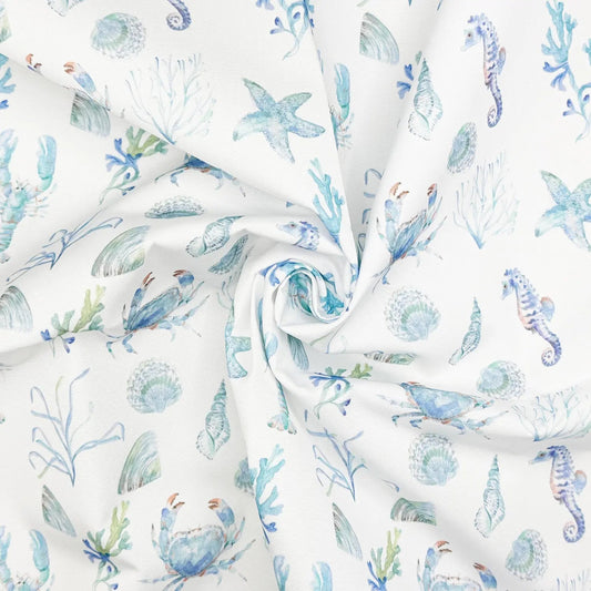 Nautical Water Repellent Outdoor Fabric | Heavyweight UV Resistant PU Coated Polyester 59" (150cm) Wide Upholstery & Garden Fabric â€“ Sold by the Meter