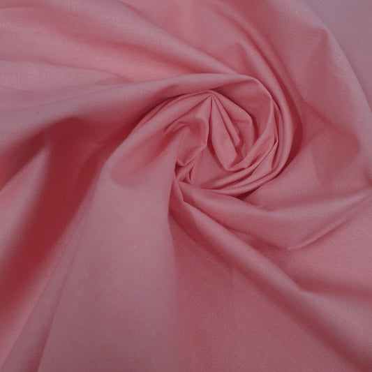 Coral Clearance 100% Cotton Fabric Plain Solid Quilting Craft Dress Material 44" By The Meter