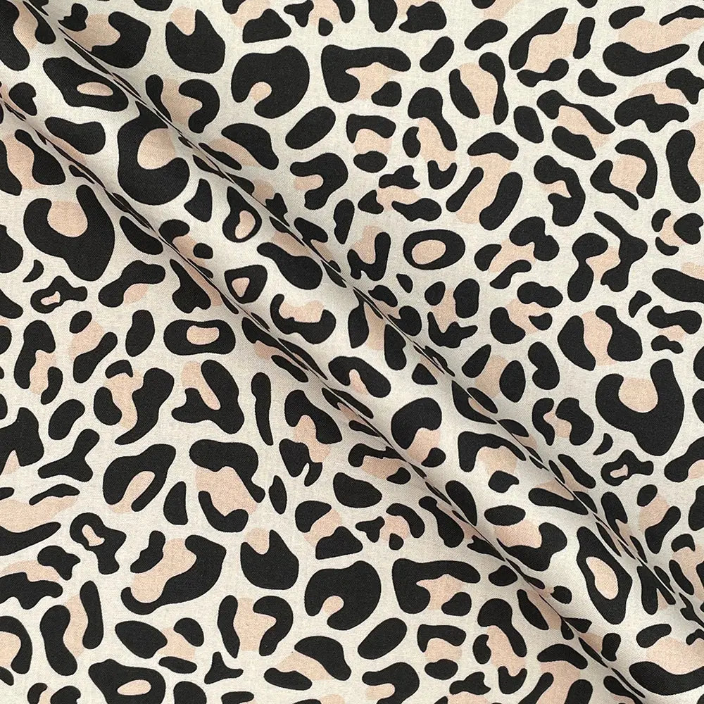 Leopard Skin Digital Printed 100% Cotton Poplin Fabric | Lightweight OEKO-TEX® Standard 100 125gsm 45" (115cm) Wide – Sold by the Meter
