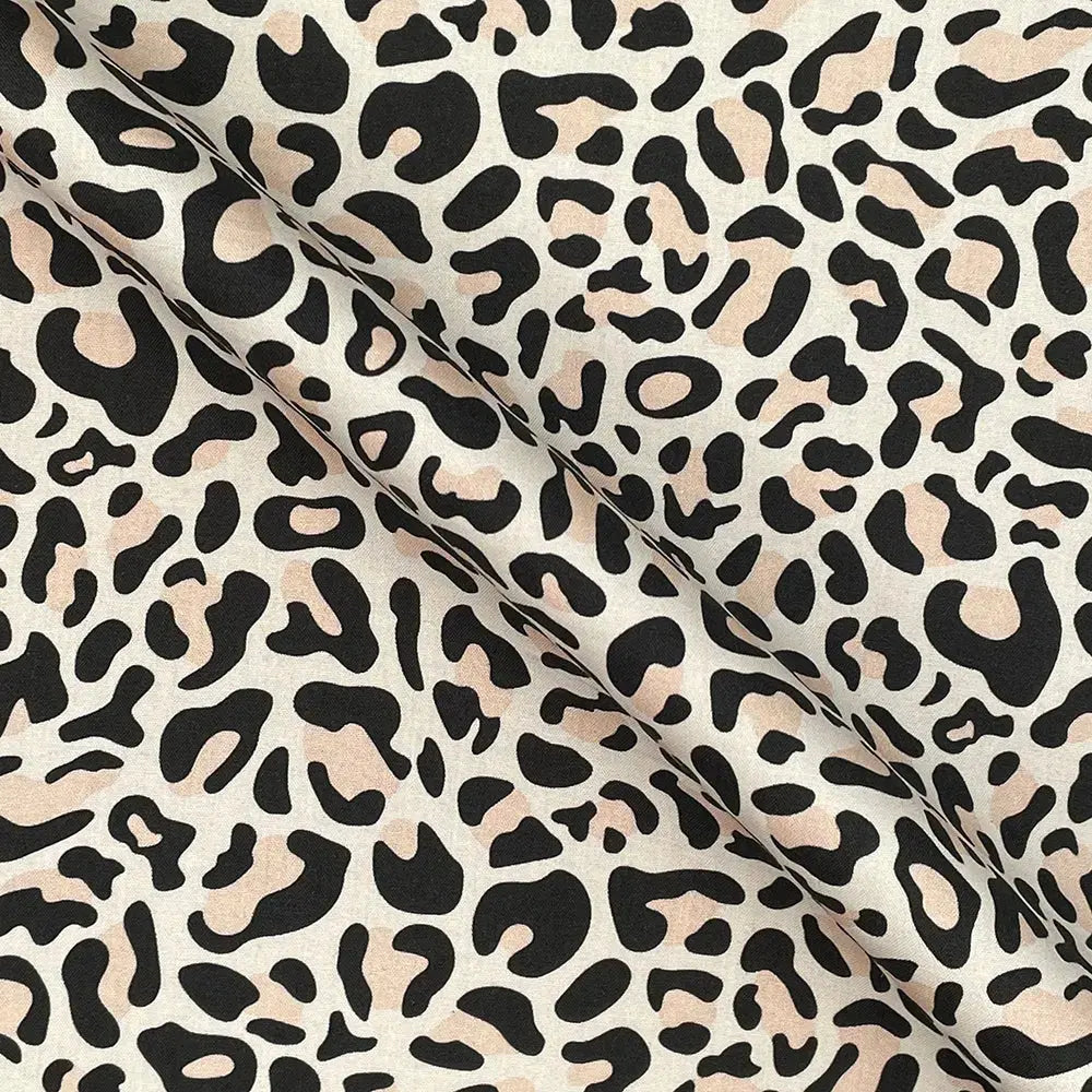 Leopard Skin Digital Printed 100% Cotton Poplin Fabric | Lightweight OEKO-TEXÂ® Standard 100 125gsm 45" (115cm) Wide â€“ Sold by the Meter