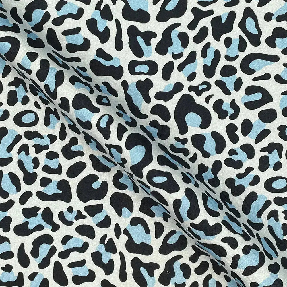 Leopard Skin Digital Printed 100% Cotton Poplin Fabric | Lightweight OEKO-TEXÂ® Standard 100 125gsm 45" (115cm) Wide â€“ Sold by the Meter