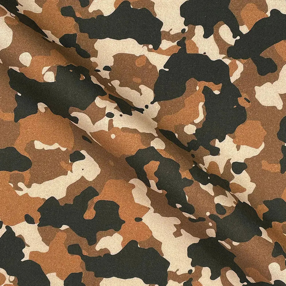Camouflage Digital Printed 100% Cotton Poplin Fabric | Lightweight OEKO-TEXÂ® Standard 100 125gsm 45" (115cm) Wide â€“ Sold by the Meter