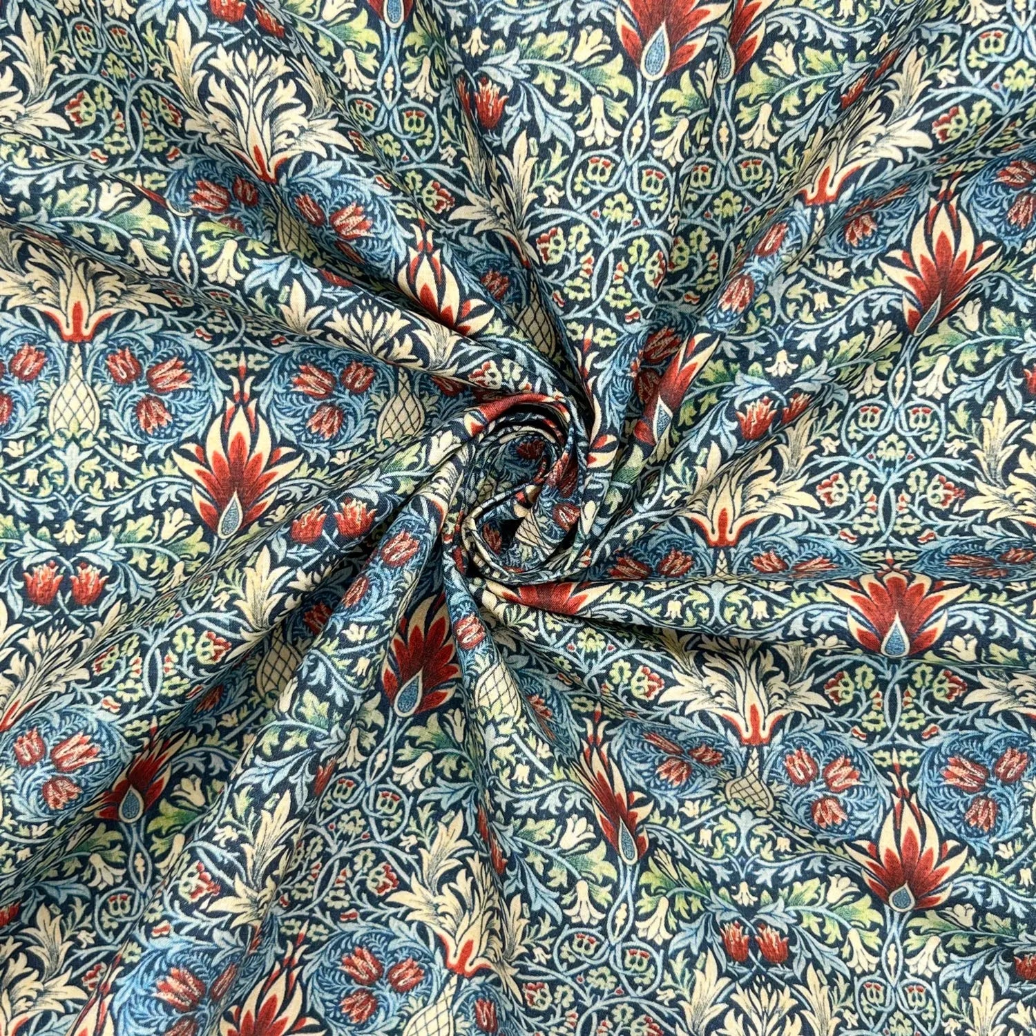 100% Cotton Percale Fabric | 44" (112cm) Wide Lightweight 200 Thread Count Dressmaking & Craft Material – William Morris Designs – Sold by the Meter
