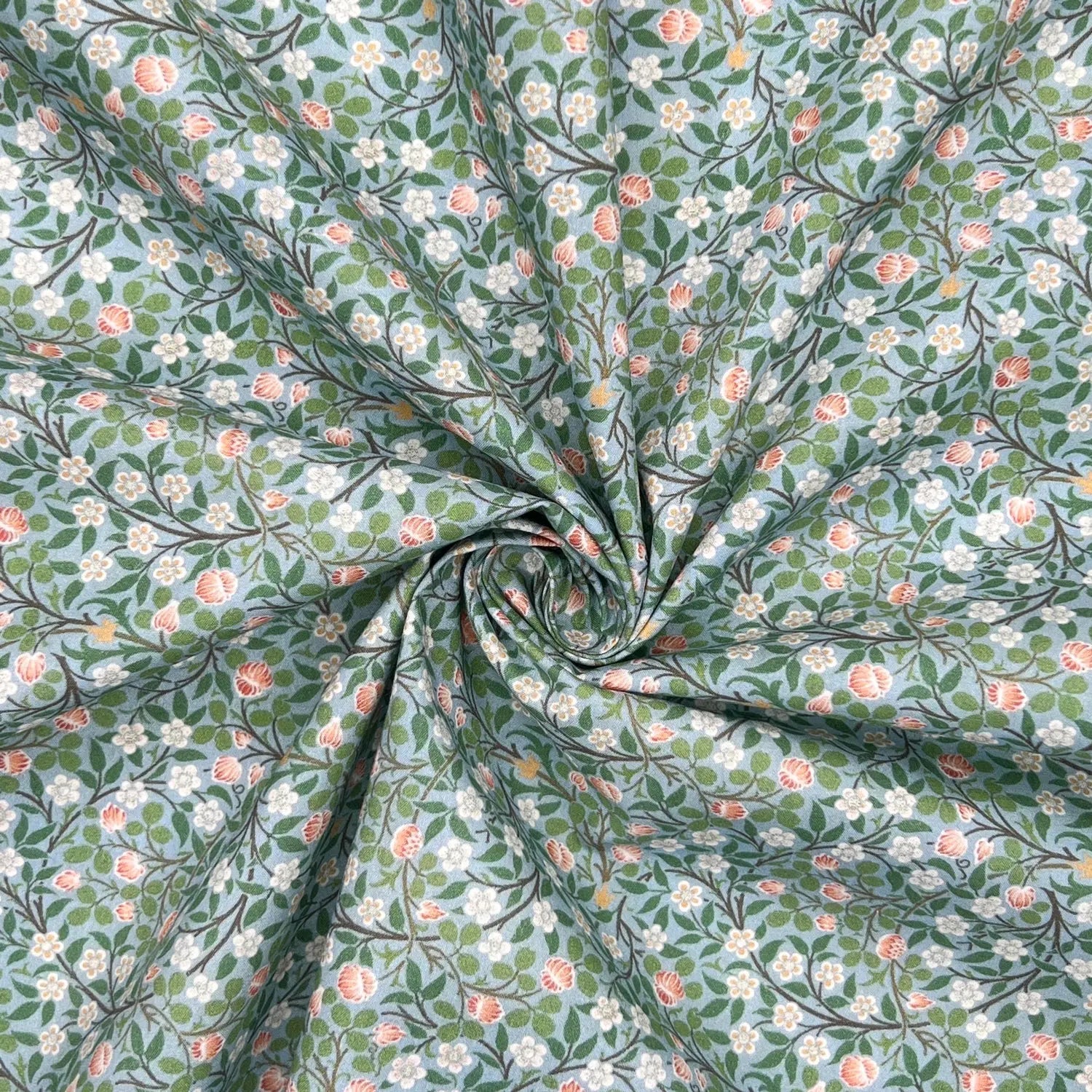 100% Cotton Percale Fabric | 44" (112cm) Wide Lightweight 200 Thread Count Dressmaking & Craft Material – William Morris Designs – Sold by the Meter