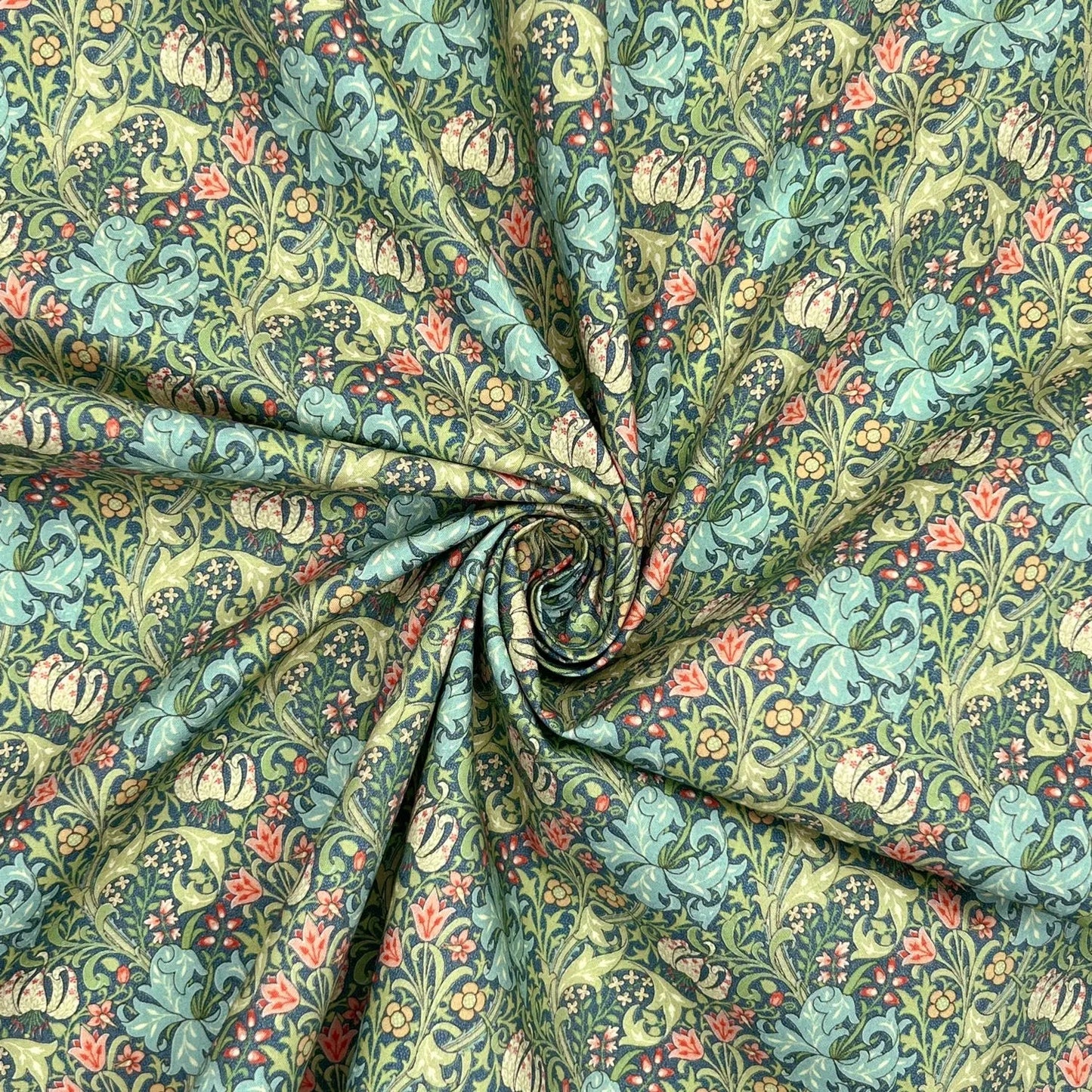 100% Cotton Percale Fabric | 44" (112cm) Wide Lightweight 200 Thread Count Dressmaking & Craft Material â€“ William Morris Designs â€“ Sold by the Meter
