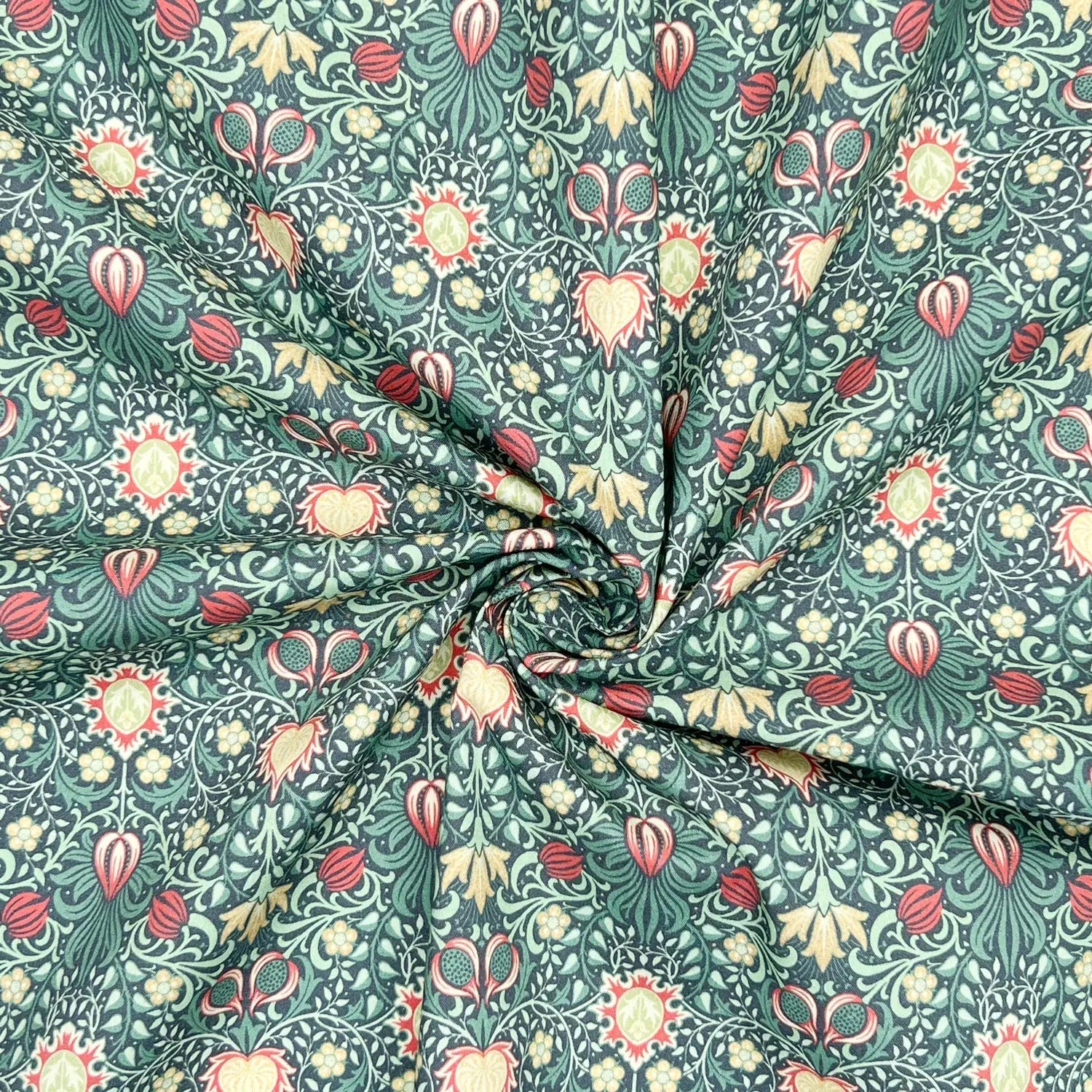 100% Cotton Percale Fabric | 44" (112cm) Wide Lightweight 200 Thread Count Dressmaking & Craft Material – William Morris Designs – Sold by the Meter