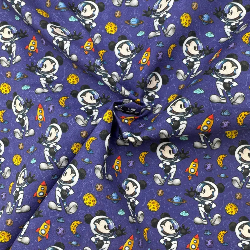 Steamboat Willie Cotton Percale Fabric | Lightweight 200 Thread Count 100% Cotton 44" (112cm) Wide Dressmaking & Craft Fabric â€“ Sold by the Meter