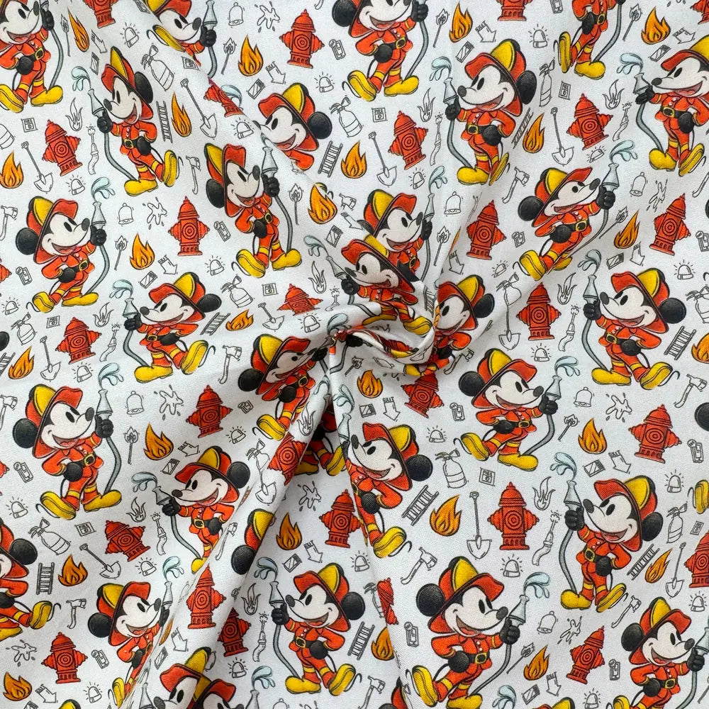 Steamboat Willie Cotton Percale Fabric | Lightweight 200 Thread Count 100% Cotton 44" (112cm) Wide Dressmaking & Craft Fabric – Sold by the Meter