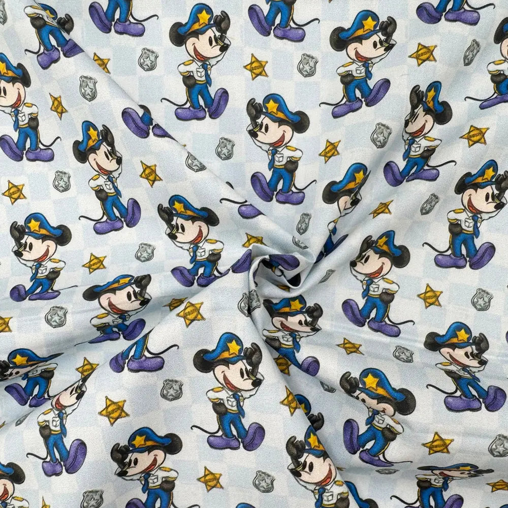 Steamboat Willie Cotton Percale Fabric | Lightweight 200 Thread Count 100% Cotton 44" (112cm) Wide Dressmaking & Craft Fabric – Sold by the Meter